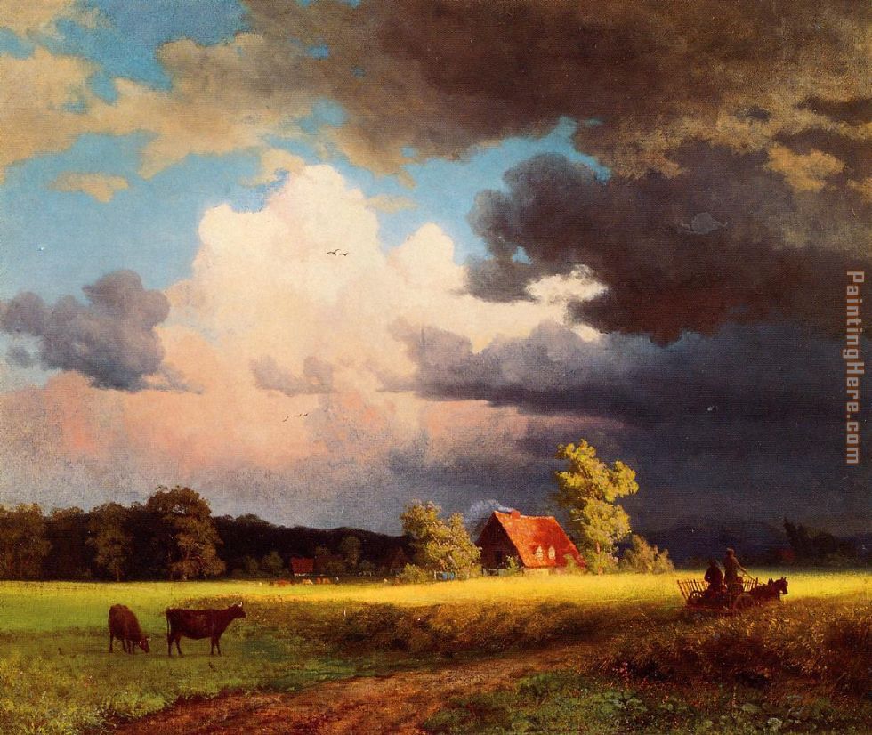 Bavarian Landscape painting - Albert Bierstadt Bavarian Landscape art painting